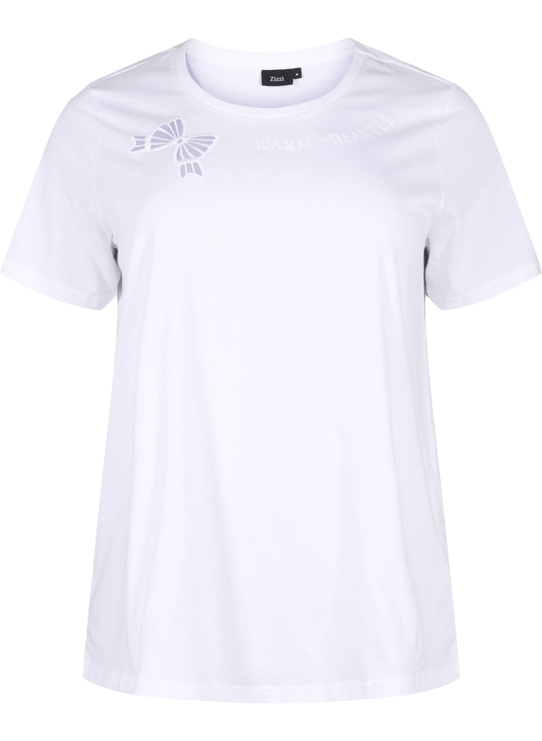 ZizziT-Shirt aus Bio-Baumwolle mit Schleifendetail, Bright White, Packshot image number 0