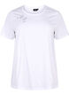 T-Shirt aus Bio-Baumwolle mit Schleifendetail, Bright White, Packshot image number 0