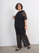 Spitzenhose mit geradem Bein und Innenhose, Schwarz, Model image number 0