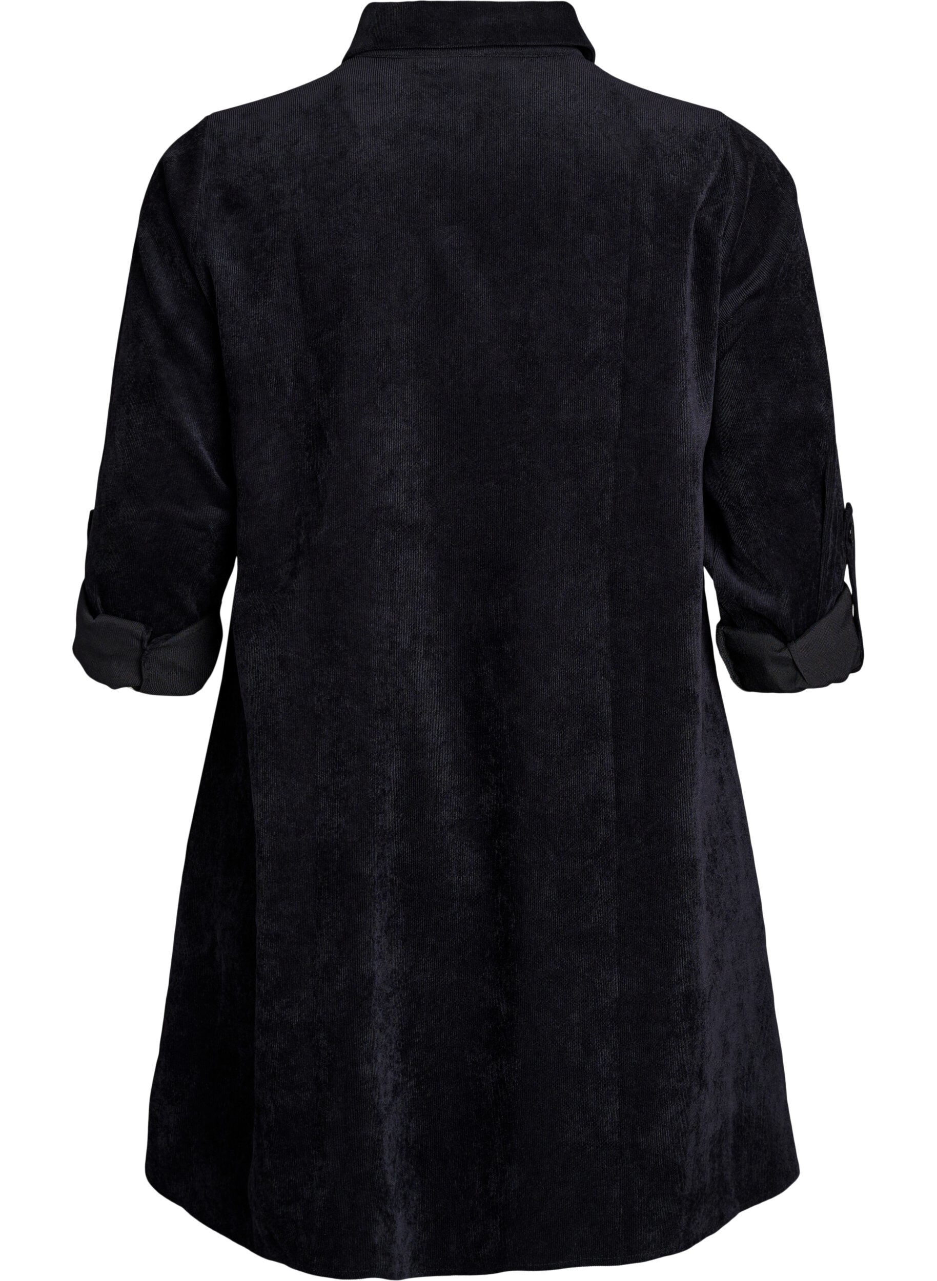 ZizziSamtkleid mit Rei&szlig;verschluss und 3/4-&Auml;rmeln, Schwarz, Packshot image number 1