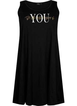 Ärmelloses Kleid aus Baumwolle mit A-Linie, Black W. YOU, Packshot image number 0