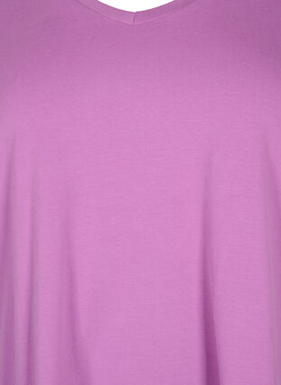 Einfarbiges basic T-Shirt aus Baumwolle, Iris Orchid, Packshot image number 2