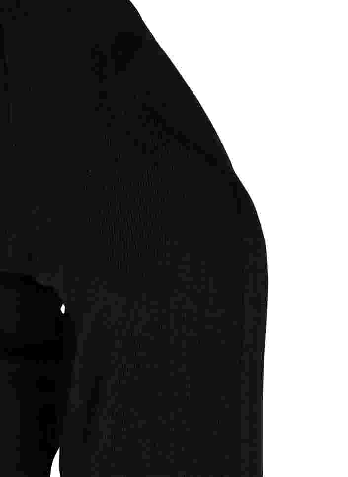 Strickcardigan mit Rüschen und Taschen, Black, Packshot image number 2