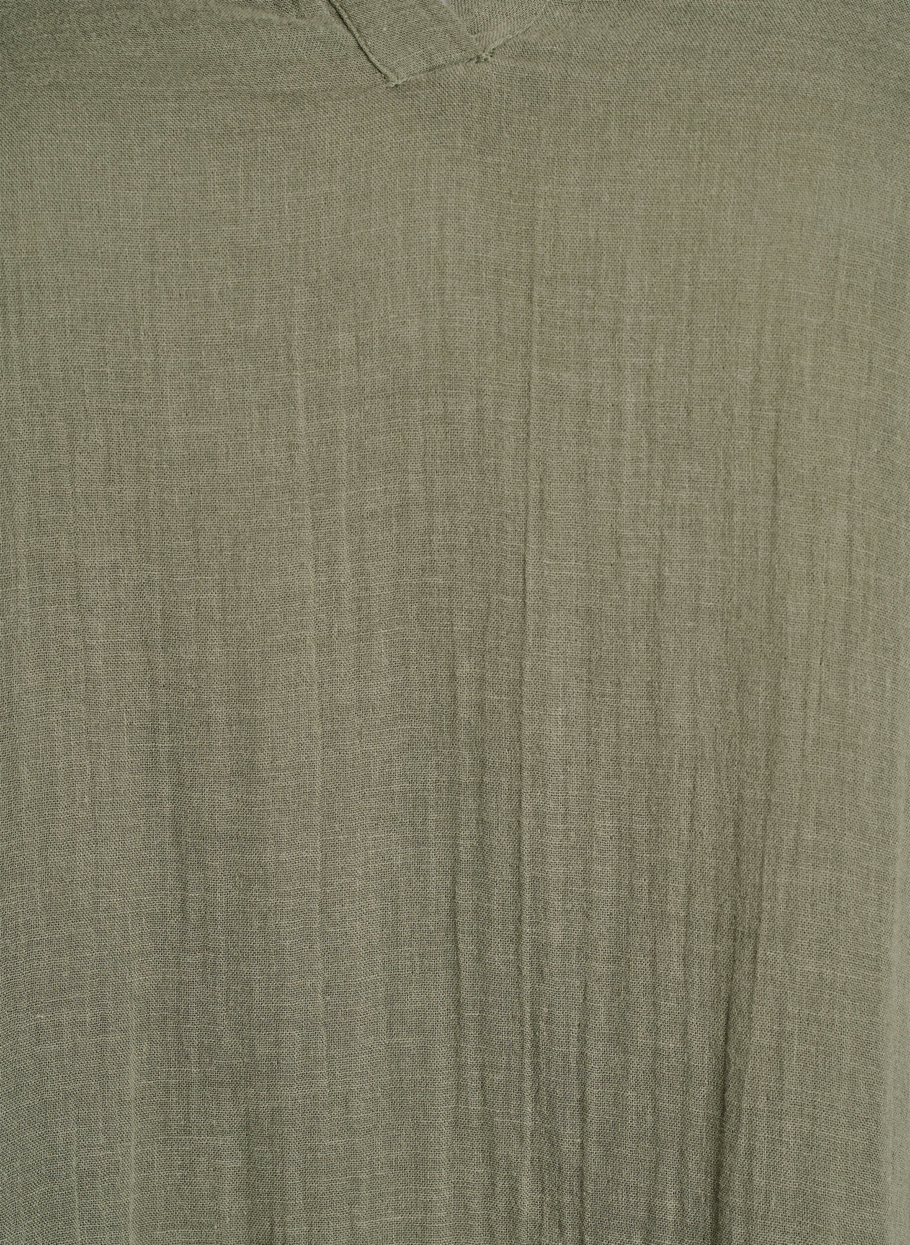 ZizziKurzes A-Linien-Kleid aus Baumwollmusselin, Gr&uuml;n, Packshot image number 2