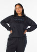 Sweatshirt mit Kapuze und Aufdruck, Schwarz, Model image number 0