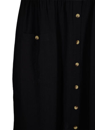 Kurzarm Kleid mit Knöpfen und Taschen, Black, Packshot image number 3