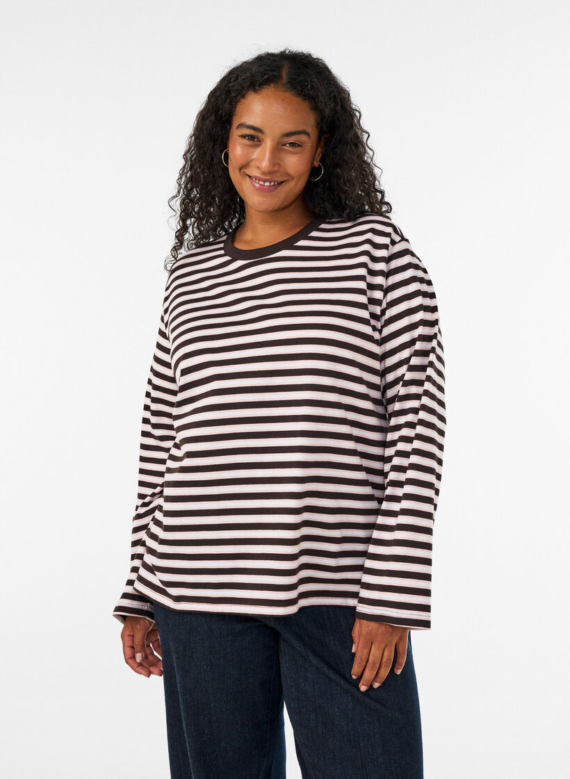 Basic T-Shirt mit langen &Auml;rmeln, Pink, Model image number 0