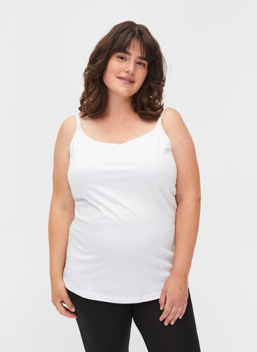 Schwangerschaftstop mit Stillfunktion, Bright White, Model image number 0