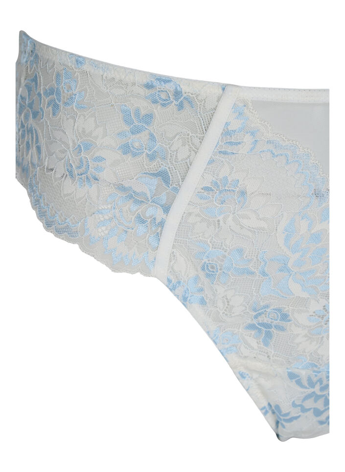 G-String mit Spitze und regulärer Taille, Tofu w. blue, Packshot image number 2
