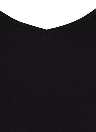 Langes basic Top aus Baumwolle, Black, Packshot image number 2