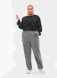 Graue melierte Hose mit elastischem Bund, Medium Grey Melange, Model