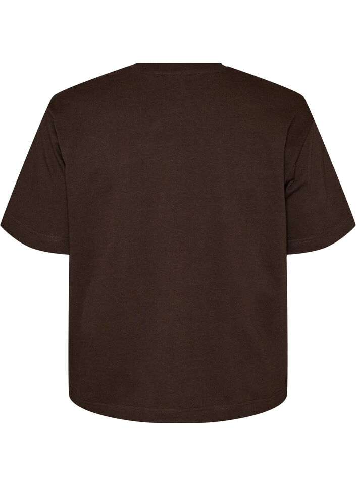 Kastiges T-Shirt aus Baumwolle, Braun, Packshot image number 1