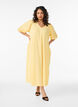 Midikleid mit V-Ausschnitt und Struktur, Gelb, Model image number 0