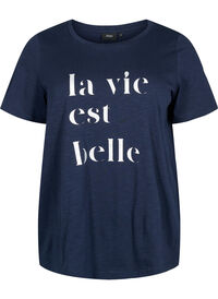 Baumwoll-T-Shirt mit Textaufdruck