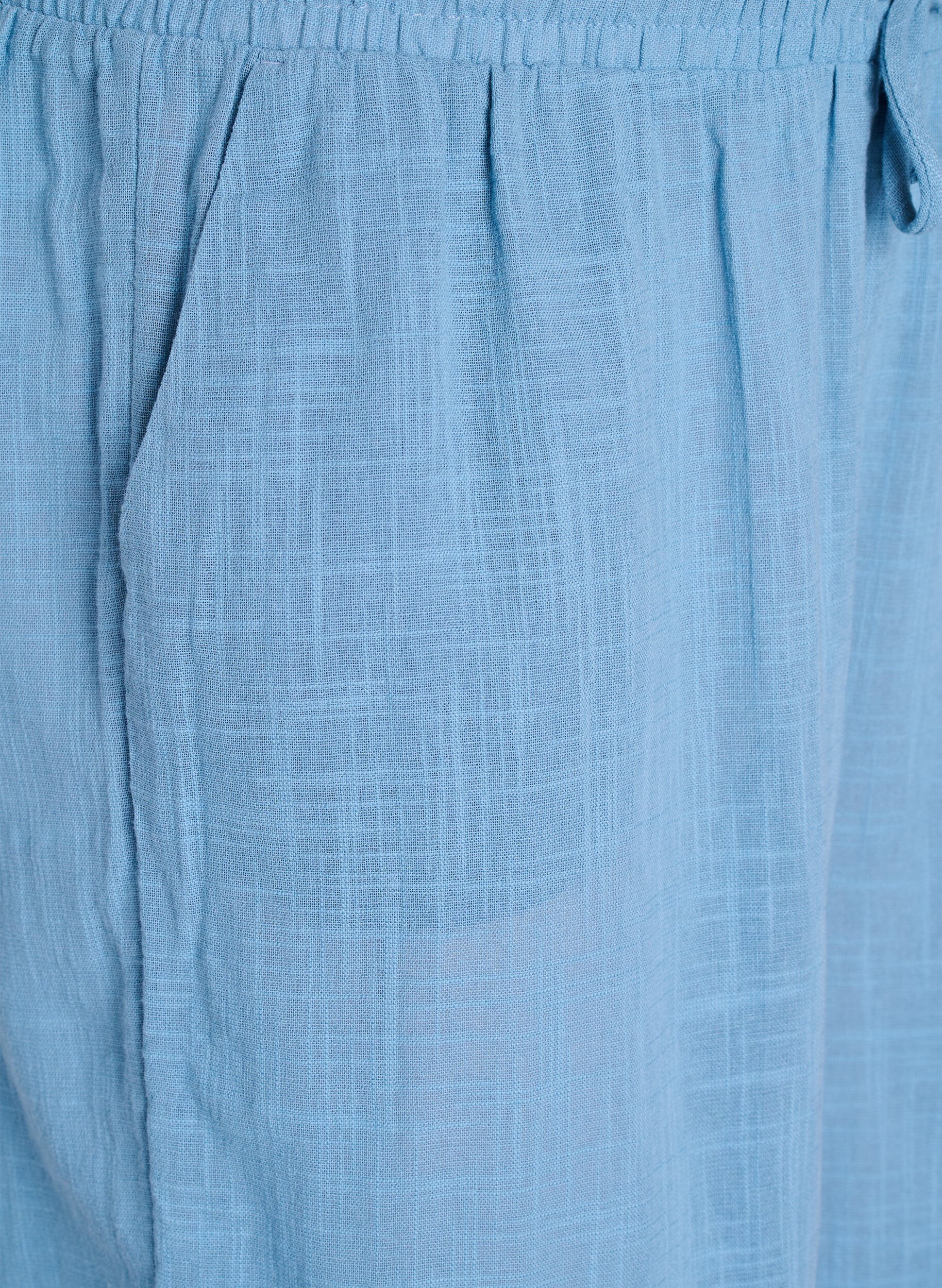 ZizziFLASH - Gerade geschnittene Hose mit hoher Taille, Blau, Packshot image number 2