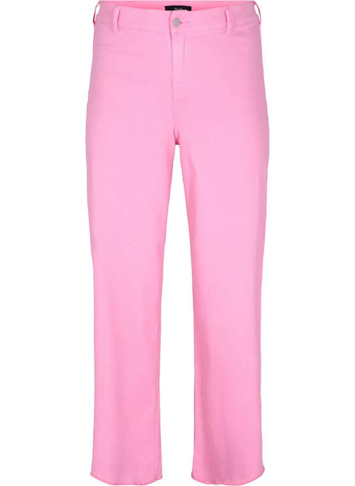 Flared Jeans mit hoher Taille, Pink, Packshot image number 0