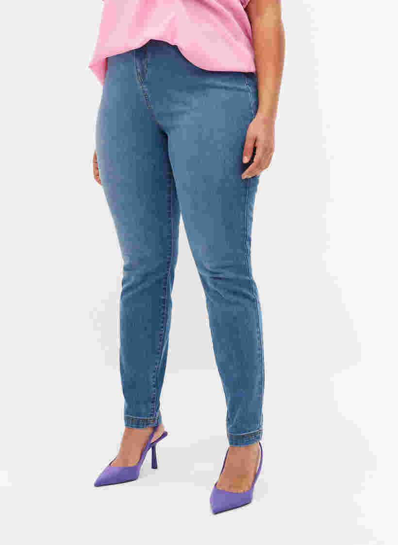 Hochtaillierte Bea-Jeans mit Super Slim Fit, Light blue, Model image number 2