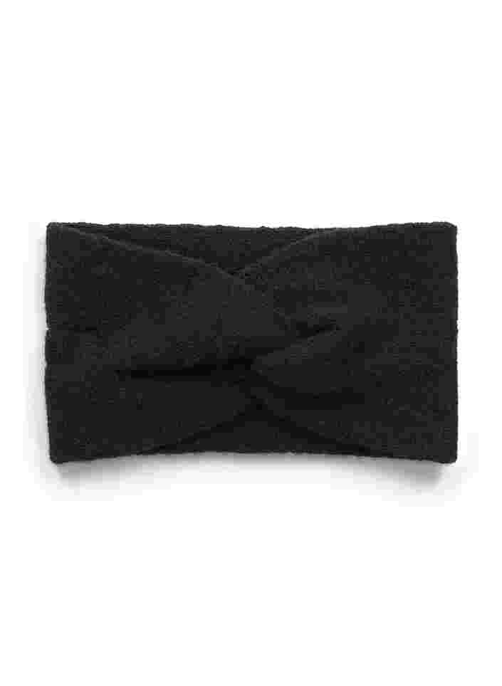 Gestricktes Stirnband, Black, Packshot image number 0