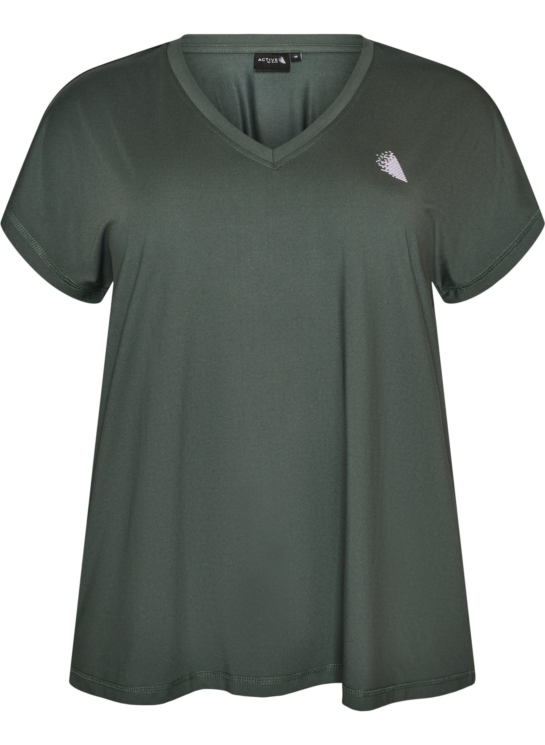 ZizziLockeres Trainings-T-Shirt mit V-Ausschnitt, Gr&uuml;n, Packshot image number 0