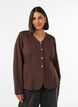 Figurbetonter Cardigan aus Jersey mit dekorativen Kn&ouml;pfen, Braun, Model image number 0