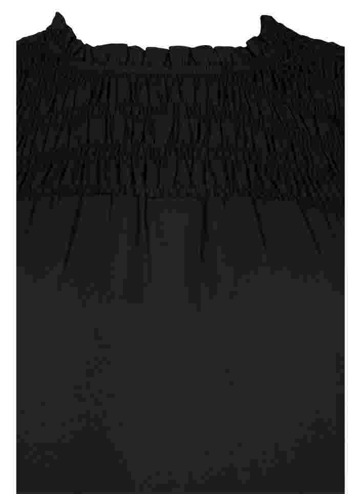 Langärmelige Bluse mit Smock, Black, Packshot image number 2