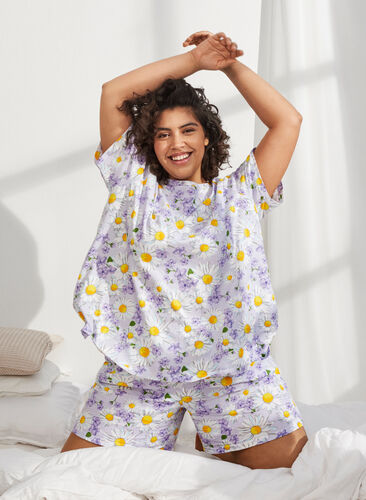 Oversize Nachthemd mit Print, Lavender Blue AOP, Image image number 0