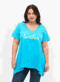 T-Shirt aus Baumwolle mit kurzen Ärmeln, Blue Atoll Sunshine, Model
