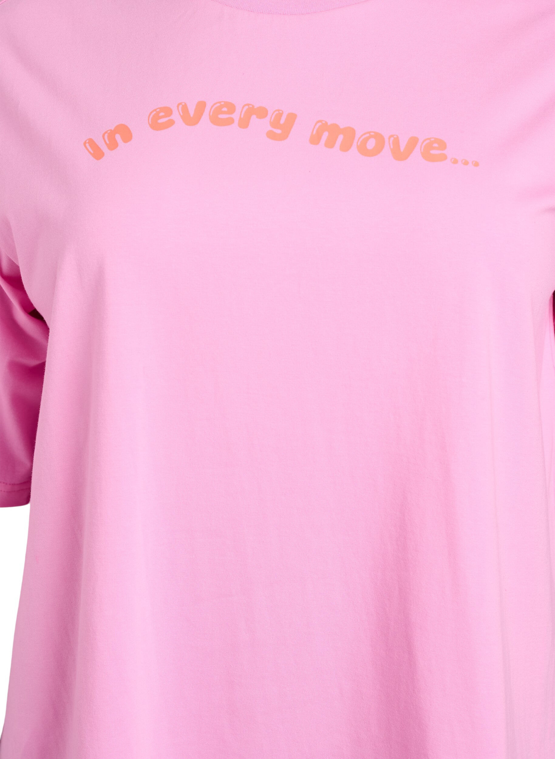 ZizziSportliches T-Shirt aus Bio-Baumwolle, Pink, Packshot image number 2