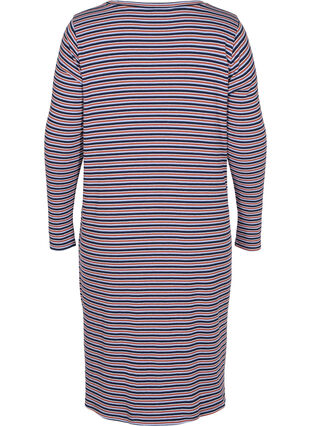 Gestreiftes Kleid mit Schlitz, Mahogany/Navy Stripe, Packshot image number 1