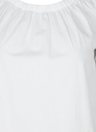 Baumwollkleid mit Spitze und kurzen Ärmeln, Bright White, Packshot image number 2