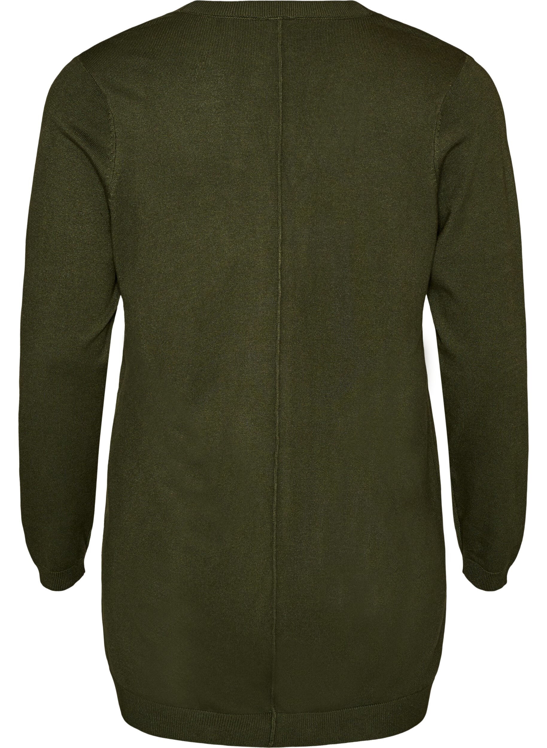 ZizziLange Strickjacke aus einer Viskosemischung, Gr&uuml;n, Packshot image number 1