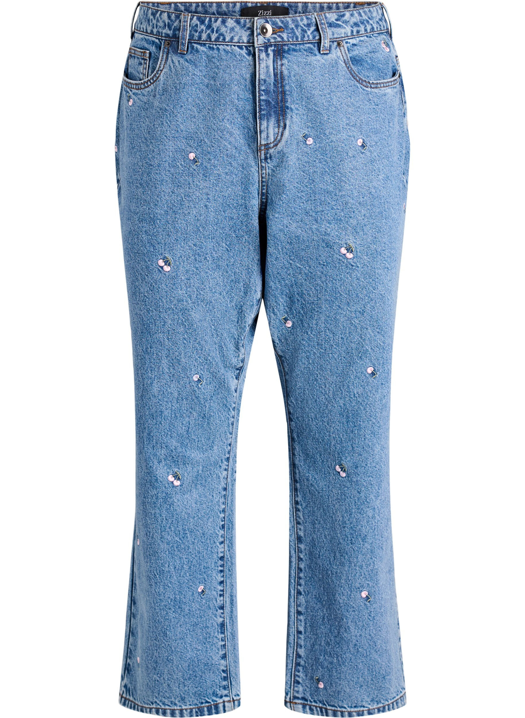 Gemma Jeans mit hoher Taille und aufgestickten Details