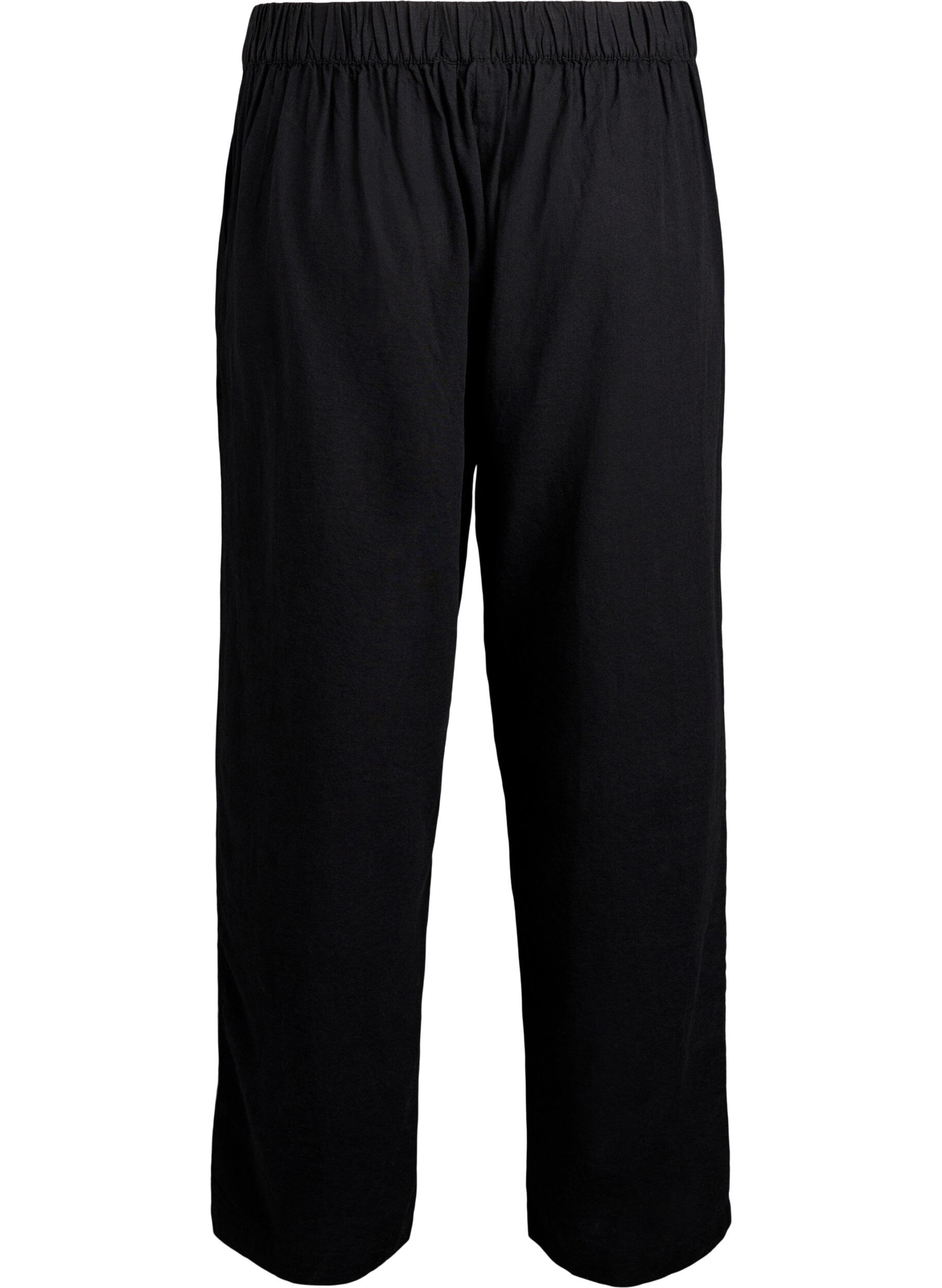 ZizziLockere Hose aus Leinen und Viskose, Schwarz, Packshot image number 1