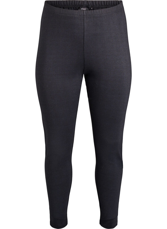 Leggings mit normaler Taille und Muster, Schwarz, Packshot image number 0
