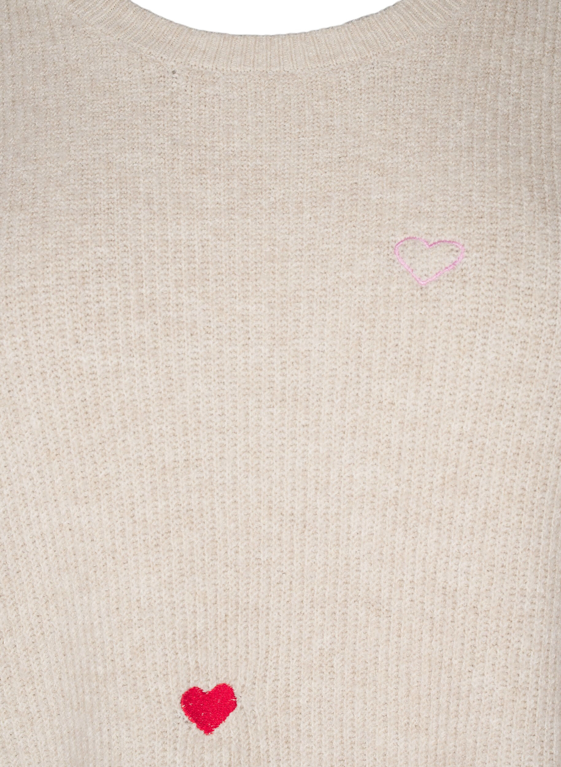 ZizziStrickbluse mit Herzen und 3/4-&Auml;rmeln, Beige, Packshot image number 2