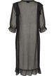 Midikleid aus einem leichten, transparenten Stoff mit Punkten und R&uuml;schen, Schwarz, Packshot image number 1
