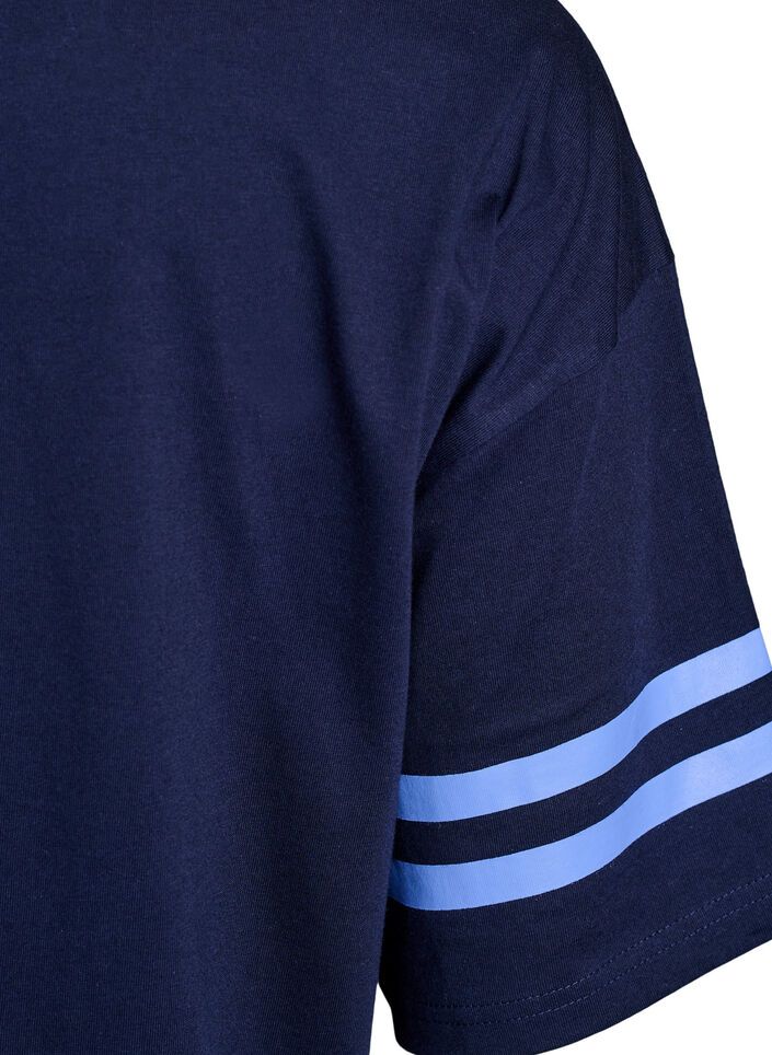 Sportliches Oversize-College-T-Shirt, Blau, Packshot image number 3