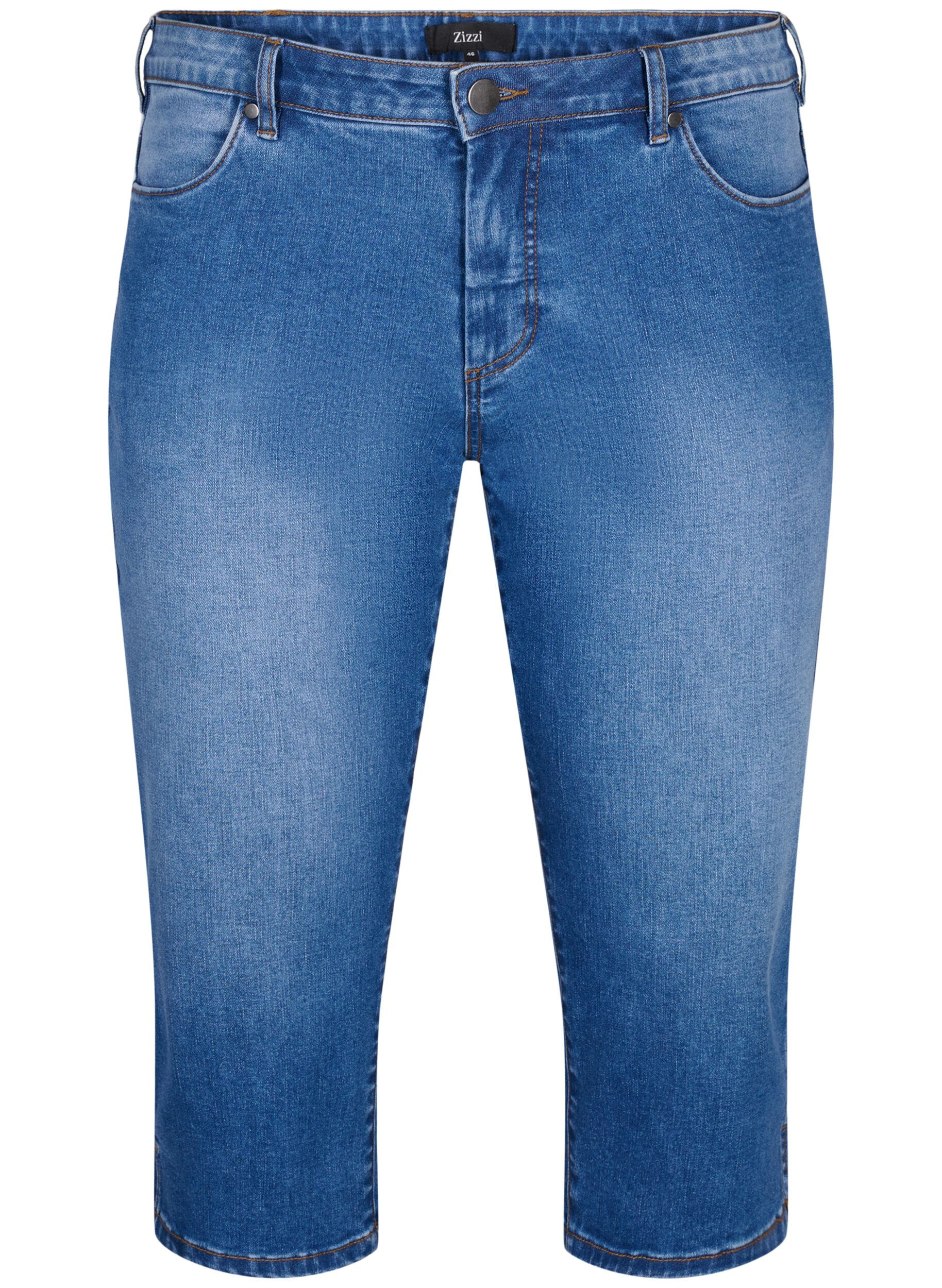ZizziEmily Schmale Passform Denim-Caprihose, Blue Denim, Packshot image number 0