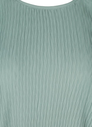 Strukturierte Bluse mit Puffärmeln, Chinois Green, Packshot image number 2