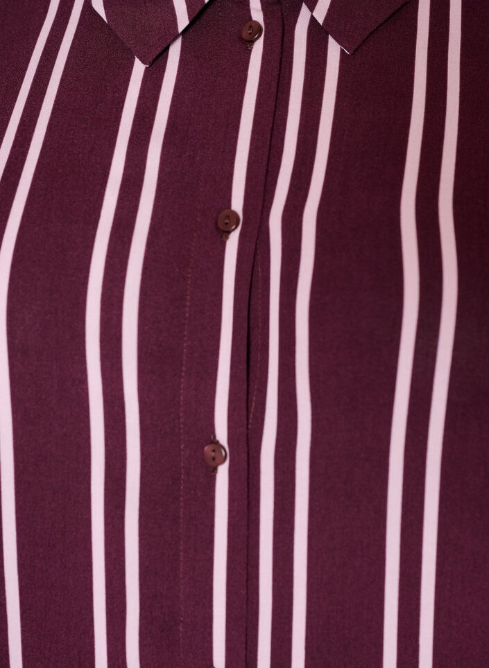 Gestreiftes Nachthemd, Dunkles Bordeaux, Packshot image number 2
