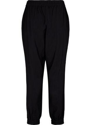 Lockere Hose aus Viskosemischung mit elastischen Abschlüssen, Black, Packshot image number 1
