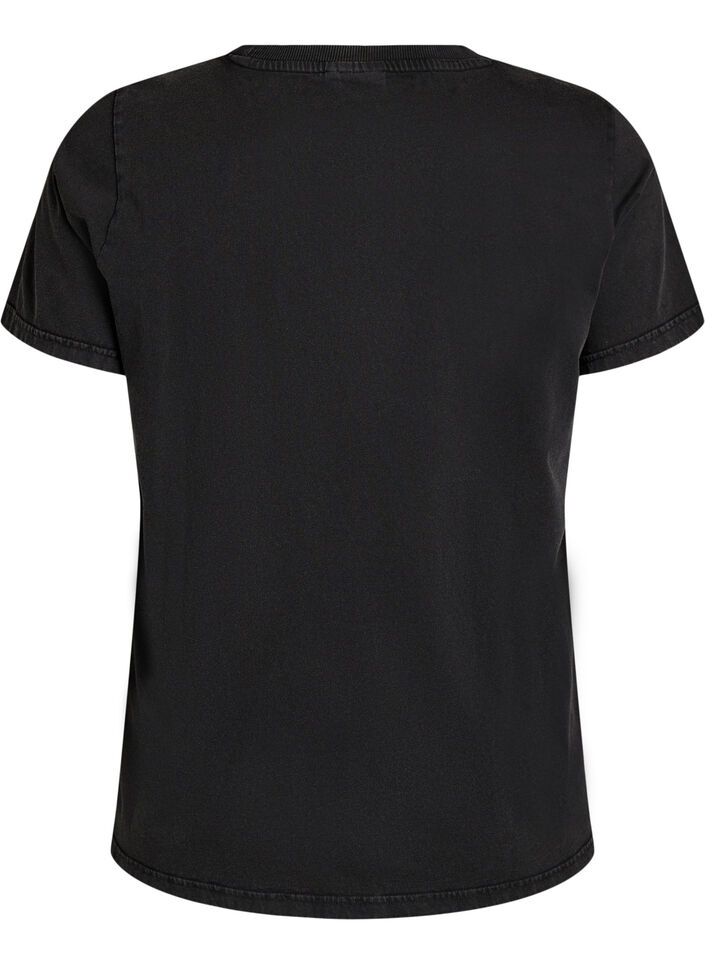 T-Shirt mit Hundeprint und Wasch-Optik, Grau, Packshot image number 1