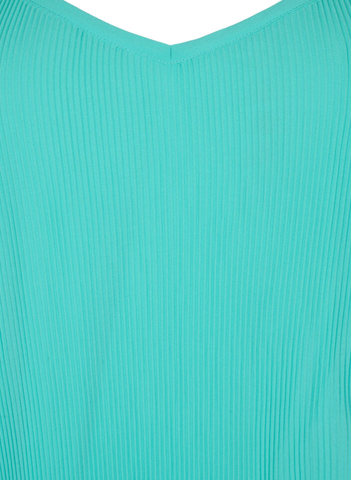 Plissiertes &auml;rmelloses Top, Turquoise, Packshot image number 2