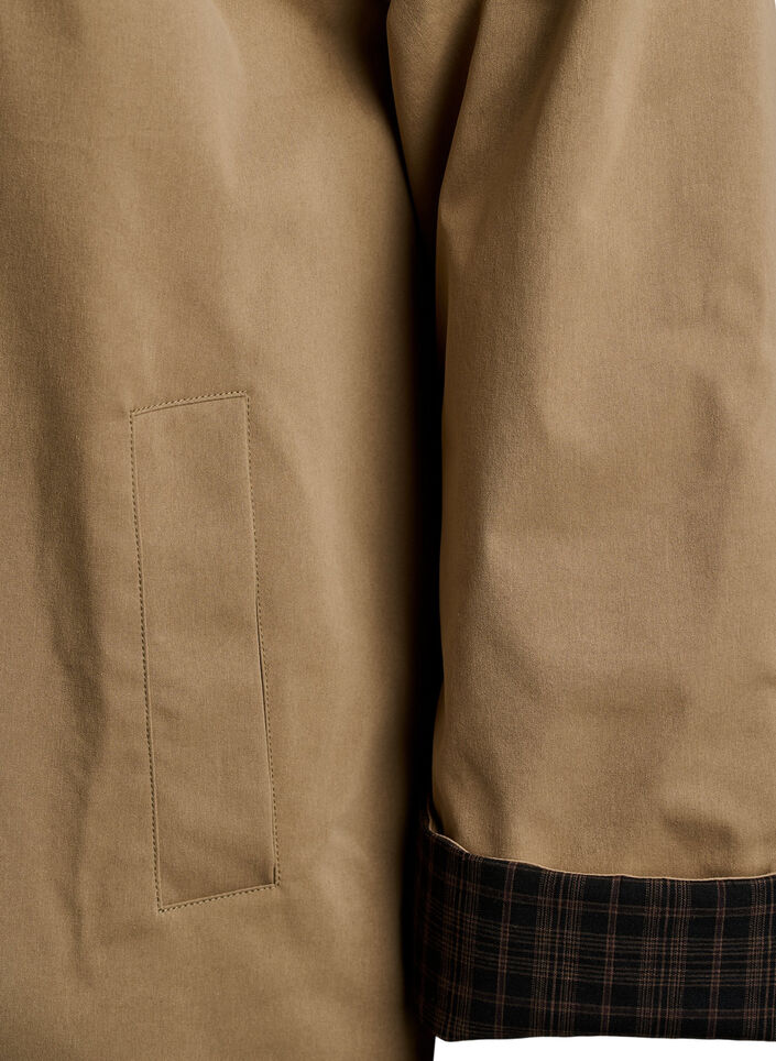 Mittellange Jacke mit Cordkragen, Beige, Packshot
