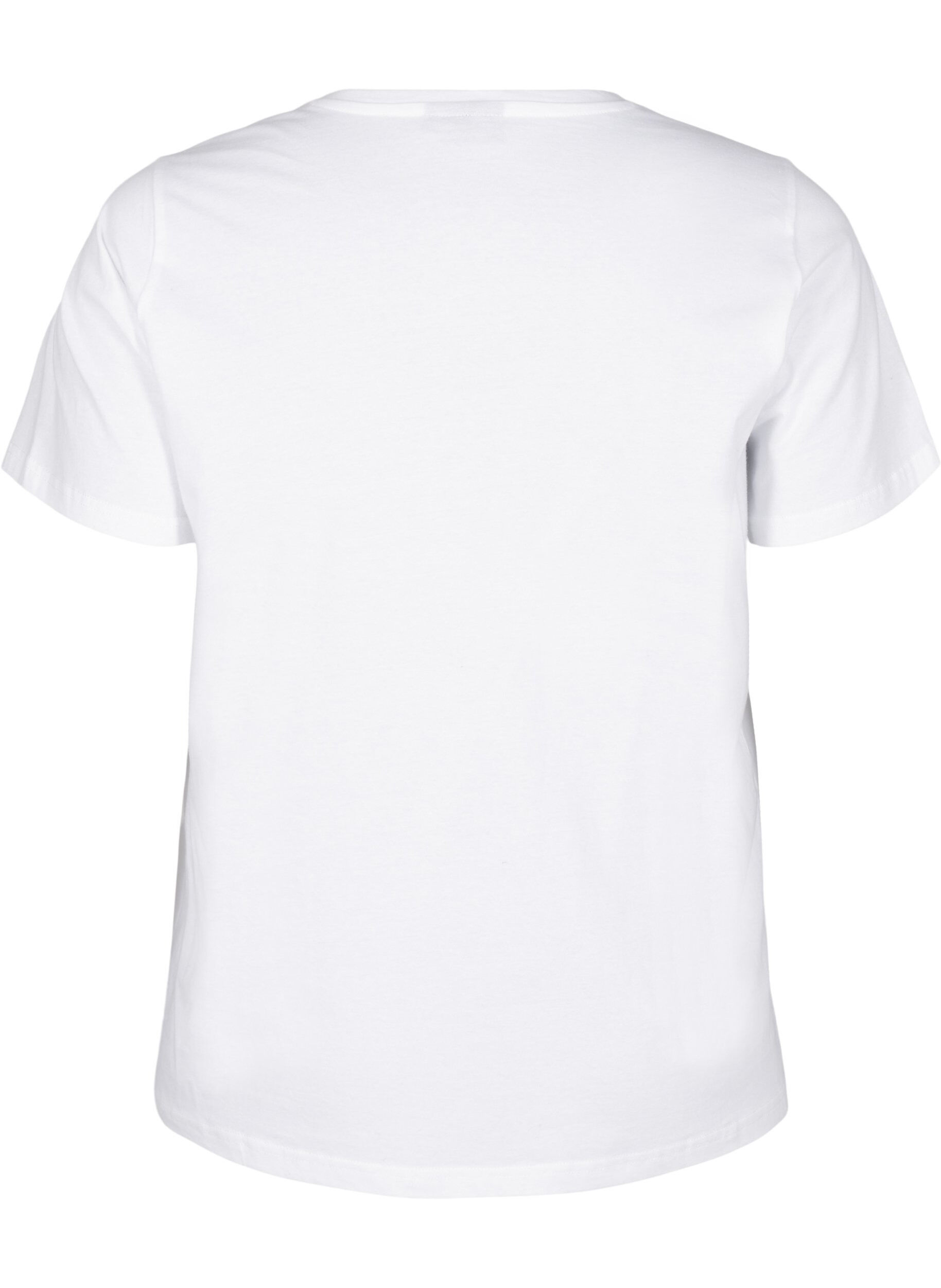 ZizziT-Shirt aus Bio-Baumwolle mit Print, Bright White Printet, Packshot image number 1