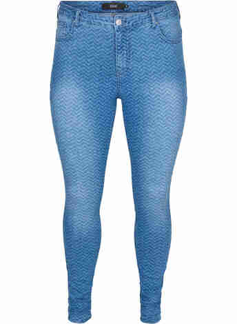 Bedruckte Amy Jeans mit hoher Taille