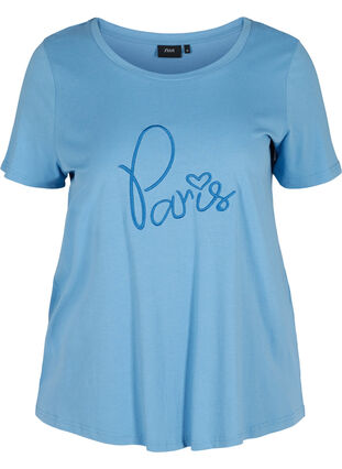 Kurzarm T-Shirt mit Print, Blue Jasper, Packshot image number 0