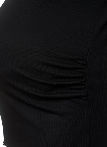 Schwangerschafts-T-Shirt in Ripp, Black, Packshot image number 2