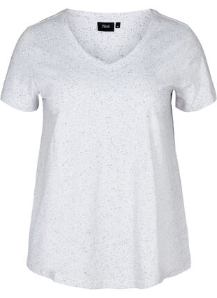 T-Shirt mit V-Ausschnitt, White, Packshot image number 0