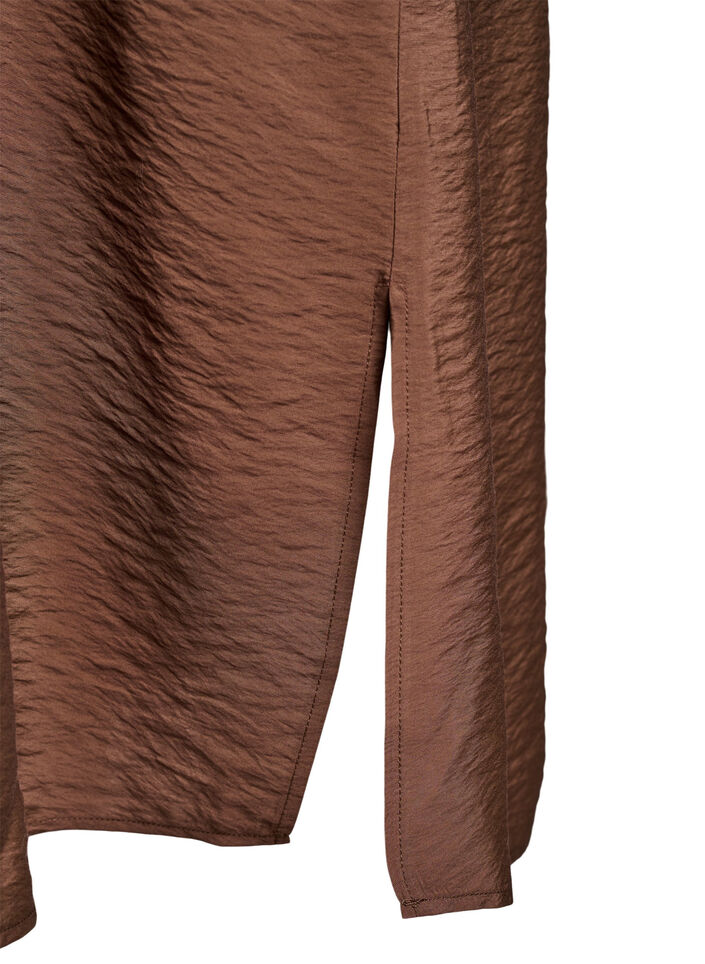 Kleid aus Viskose mit V-Ausschnitt, Braun, Packshot image number 3